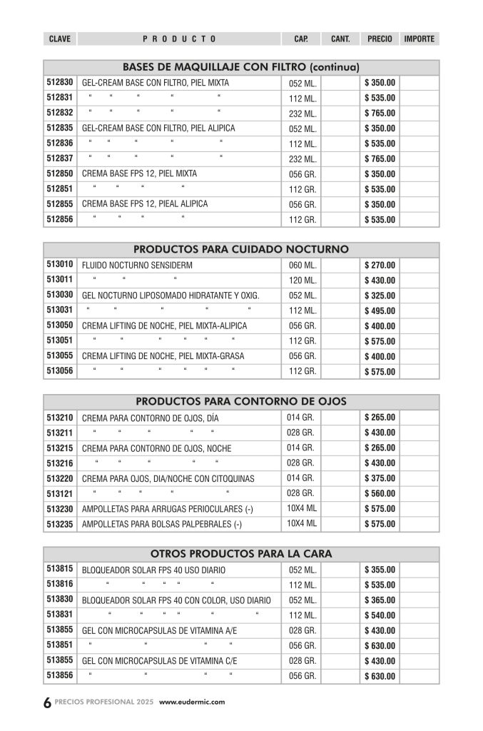 lista de precios cabina profesional