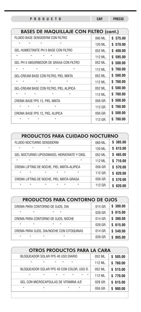lista de precios cabina publico